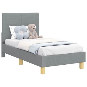vidaXL Toddler Bed Frame with Headboard Light Grey 70 x 140 cm Fabric