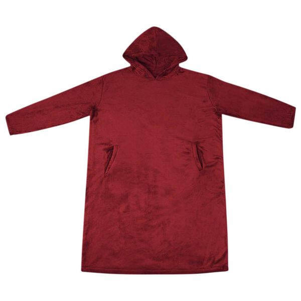 vidaXL Blanket Hoodie Bordeaux Red M Flannel