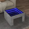 vidaXL Coffee Table with Infinity LED Concrete Grey 50x50x30 cm