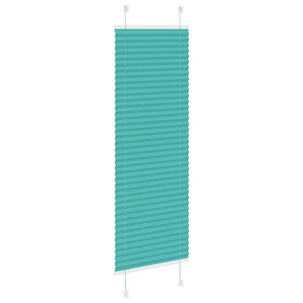 vidaXL Pleated Blind Petrol Green 45x100 cm Fabric Width 44.4 cm Polyester