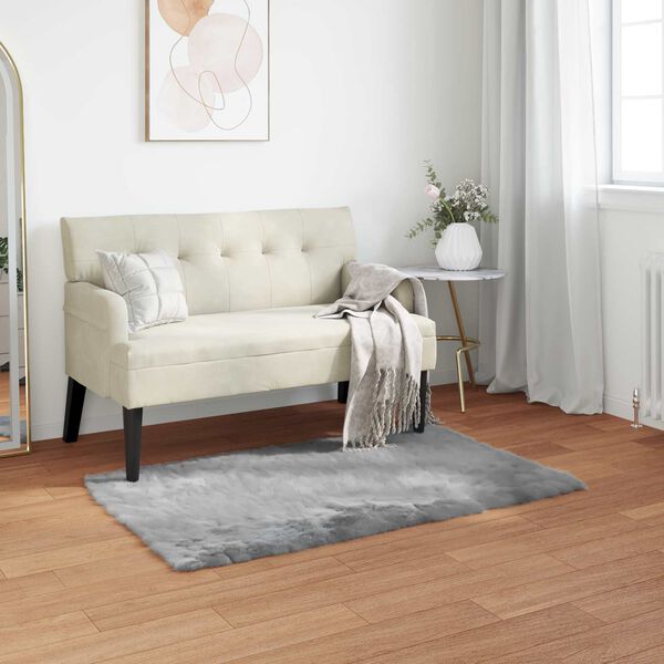 vidaXL Faux Sheepskin Rug Tafalla Grey 80 x 150 cm Polyester