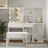 vidaXL Dressing Table Set with LED High Gloss White Engineered Wood