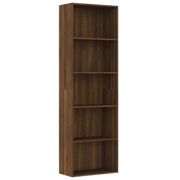 vidaXL 5-Tier Book Cabinet Brown Oak 60x30x189 cm Engineered Wood