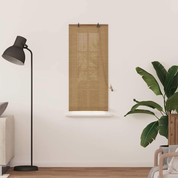 vidaXL Roller Blind with Curtains Manual Brown 60 x 160 cm Bamboo