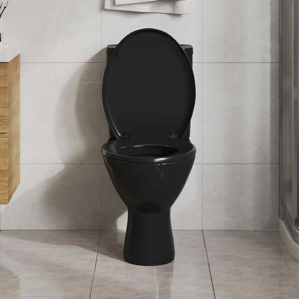 vidaXL Soft-close Toilet Seat with Quick-release Design Black
