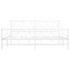 vidaXL Metal Bed Frame without Mattress with Footboard White 180x200cm