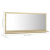 vidaXL Bathroom Mirror Sonoma Oak 80x10.5x37 cm Engineered Wood