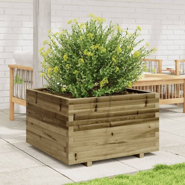 vidaXL Garden Planter 80x80x49.5 cm Impregnated Wood Pine