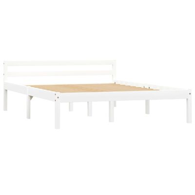 vidaXL Bed Frame White Solid Pine Wood 140x200 cm