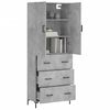 vidaXL Highboard Concrete Grey 69.5x34x180 cm Engineered Wood