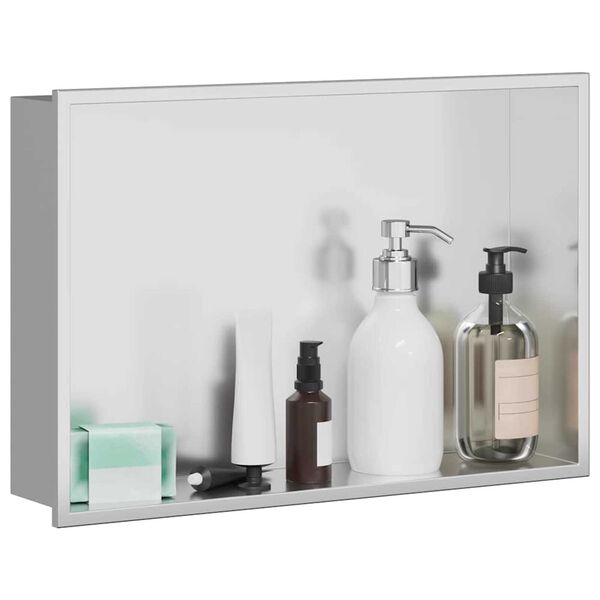 vidaXL Shower Niche Silver 45 x 30 x 9.5 cm Stainless Steel