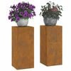 vidaXL Plant Stand 2 pcs Rusty 24 x 24 x 55 cm Weathering Steel