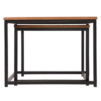 LABEL51 2 Piece Coffee Table Set Couple Wood/Black