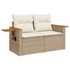vidaXL 6 Piece Garden Sofa Set with Cushions Beige Poly Rattan