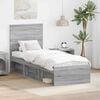 vidaXL Bed Frame Grey Sonoma 75 x 190 cm Solid Pine Wood