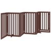 vidaXL Dog Gate with Door Foldable 6 Panels Brown 300 cm Poplar Wood
