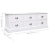 vidaXL TV Cabinet White 108x30x40 cm Solid Wood Paulownia