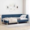 vidaXL Corner Bed Frame with Headboard Blue 90 cm x 190 cm Velvet