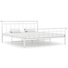 vidaXL Bed Frame without Mattress White Metal 180x200 cm Super King