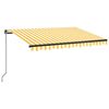 vidaXL Manual Retractable Awning 350x250 cm Yellow and White