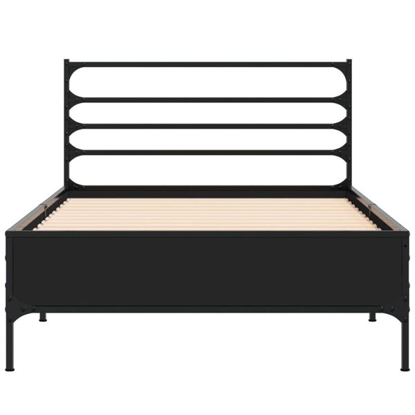 vidaXL Bed Frame without Mattress Black 75x190 cm Small Single