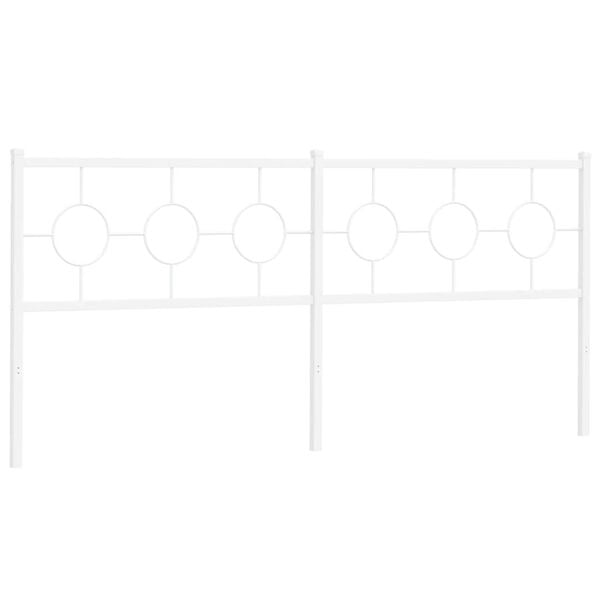 vidaXL Metal Replace Headboard White 193 cm