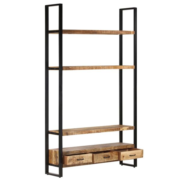 vidaXL Bookshelf 118x30x200 cm Solid Rough Mango Wood