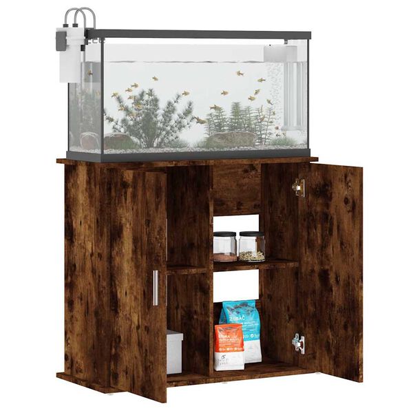 vidaXL Aquarium Stand Smoked Oak 81x36x73 cm Engineered Wood