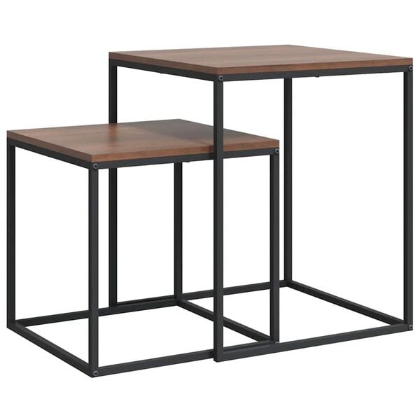 vidaXL Coffee Table Set 2 pcs Engineered Wood and Metal