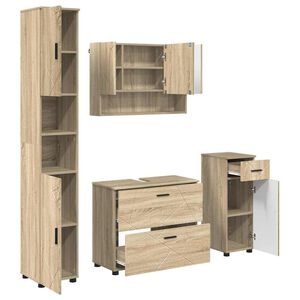 vidaXL Bathroom Furniture Set 4 pcs Sonoma Oak
