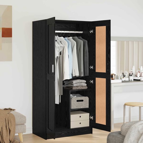vidaXL Wardrobe Black Oak 82.5 x 51.5 x 180 cm Engineered Wood