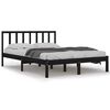 vidaXL Bed Frame without Mattress Black Solid Wood Pine 140x200 cm