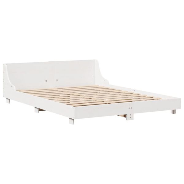 vidaXL Bed Frame without Mattress White 120x190 cm Small Double Solid Wood Pine