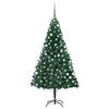 vidaXL Artificial Pre-lit Christmas Tree with Ball Set Green 180 cm PVC