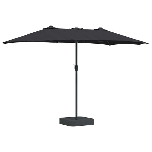 vidaXL Garden Parasol Black 385 x 209 x 244 cm Fabric