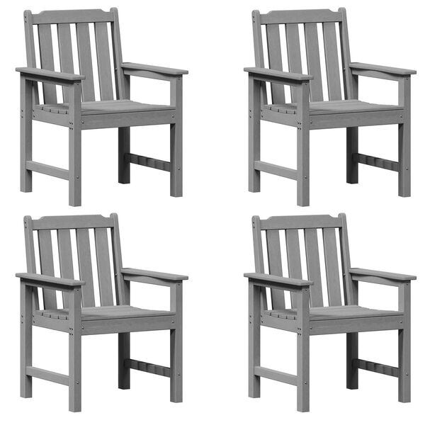 vidaXL Garden Dining Chair 4 pcs Light Grey 65.5 x 55.5 x 88cm Plastic