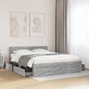 vidaXL Bed Frame with Headboard without Mattress Grey Sonoma 150x200 cm King Size