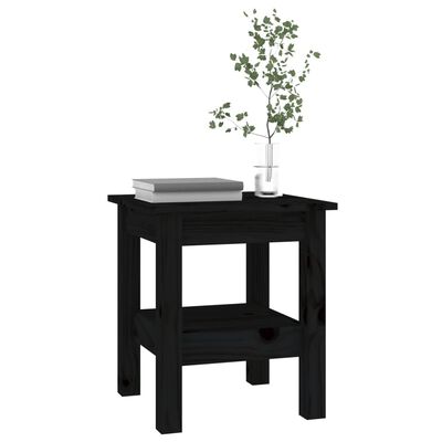 vidaXL Coffee Table Black 35x35x40 cm Solid Wood Pine
