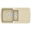 vidaXL Granite Kitchen Sink Double Basins Beige