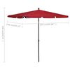 vidaXL Garden Parasol with Pole 210x140 cm Bordeaux Red