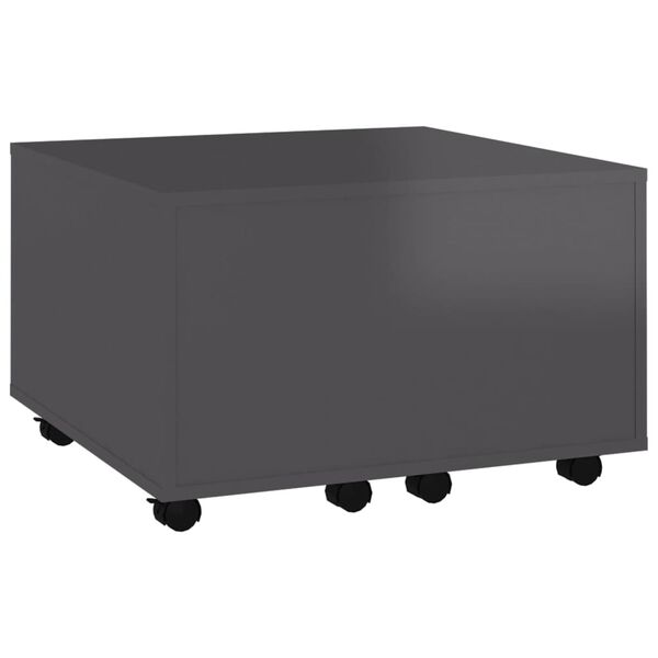 vidaXL Coffee Table High Gloss Grey 60x60x38 cm Engineered Wood