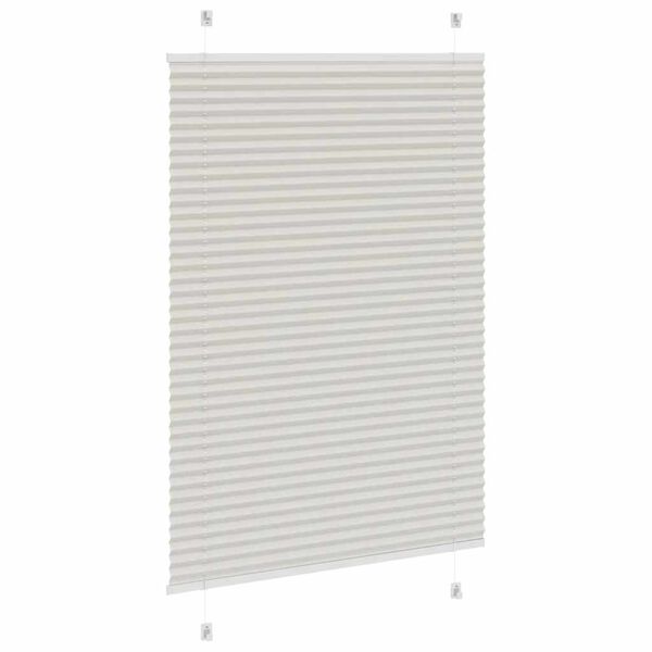 vidaXL Pleated Blind Light Grey 95x100 cm Fabric Width 94.4 cm Polyester