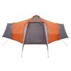 vidaXL Tipi Tent with Roof Grey and Orange 492 x 492 x 275 cm Fabric