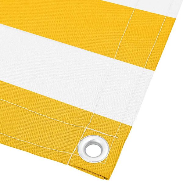 vidaXL Balcony Screen Yellow and White Stripe 120x1000 cm
