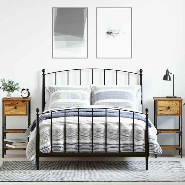 vidaXL Bedside Cabinet with Drawer 2 pcs Brown 33.5 x 36 x 70 cm