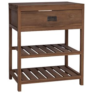 vidaXL Bathroom Cabinet Natural 60 x 45 x 75 cm Solid Teak Wood