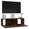 vidaXL TV Wall Cabinet Smoked Oak 100x30x30 cm Engineered Wood