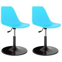 vidaXL Swivel Dining Chairs 2 pcs Blue PP