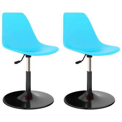 vidaXL Swivel Dining Chairs 2 pcs Blue PP