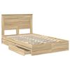 vidaXL Storage Bed with Drawer Sonoma Oak 120 x 200 cm Engineered Wood